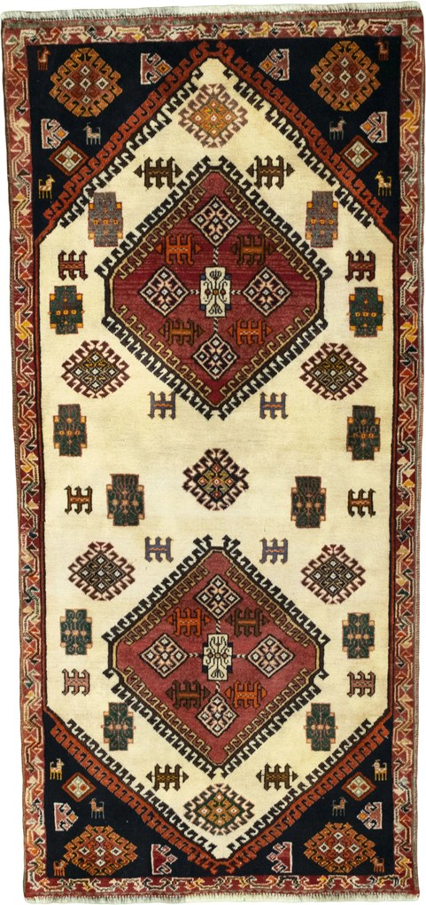 Shiraz Tappeto persiano 80x180 Beige (Iran) Annodato A Mano