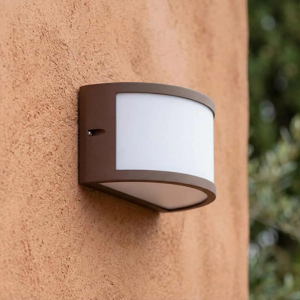 Applique Moon Design Curvo - E27 Corten - Mattone IP65 per Esterni