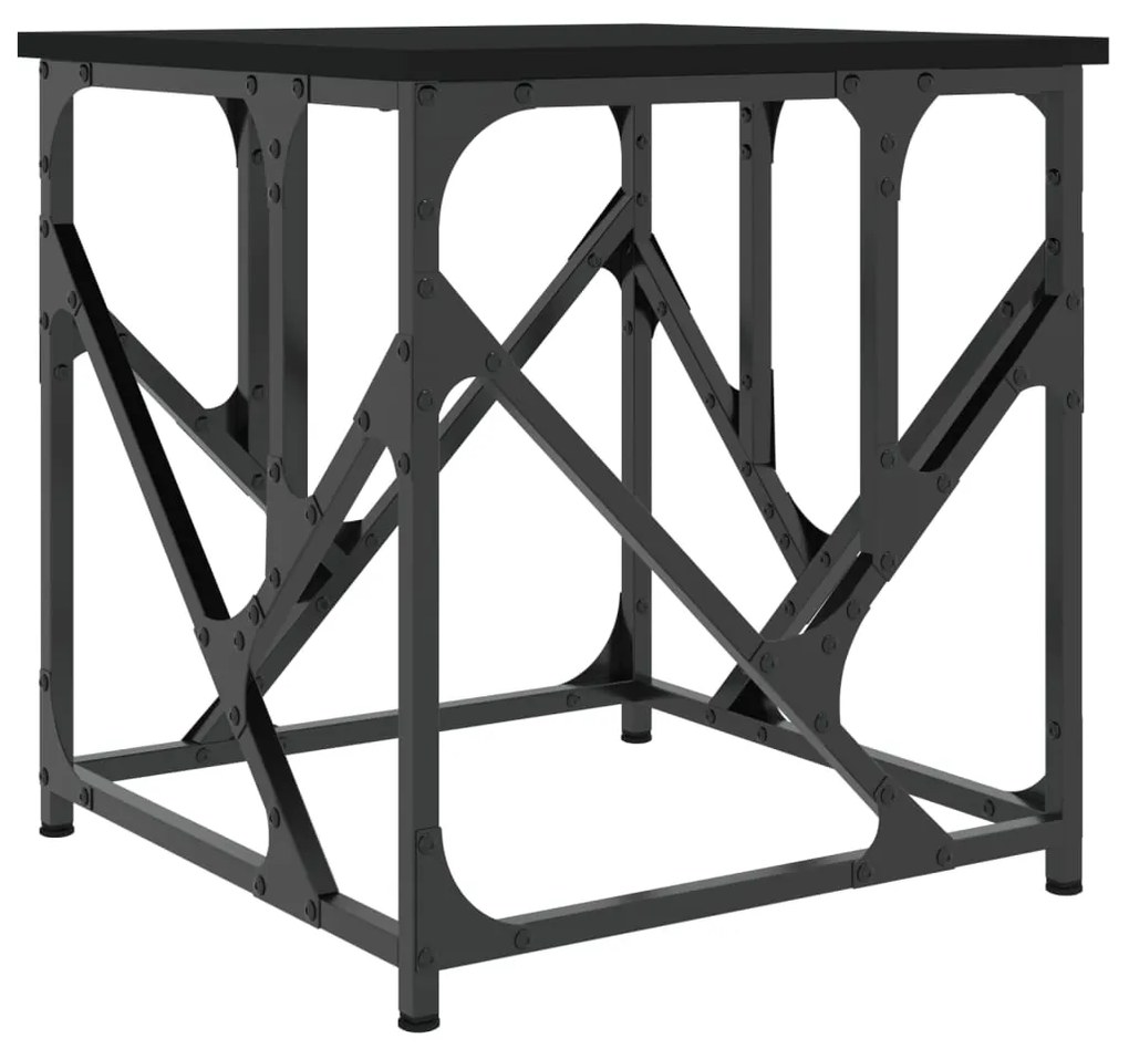 Tavolino da Salotto Nero 45x45x47,5 cm in Legno Multistrato