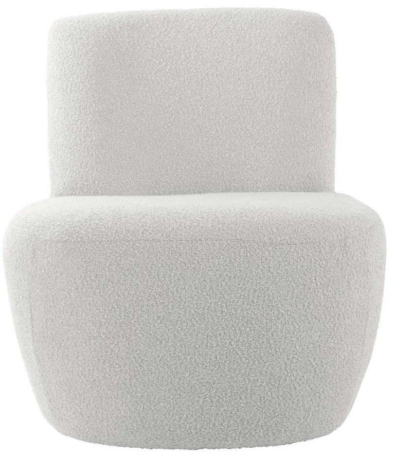 Poltrona bianca in tessuto bouclé Ada - Leitmotiv