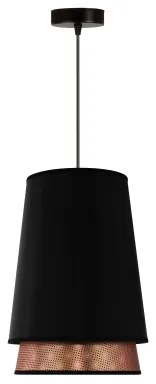 Duolla - Lampadario a sospensione con filo BELL SHINY 1xE27/15W/230V diametro 25 cm nero/rame