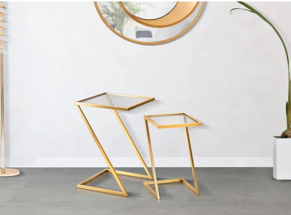 Set di 2 tavoli contenitori con piano in vetro 40x40 cm Zet - Mauro Ferretti