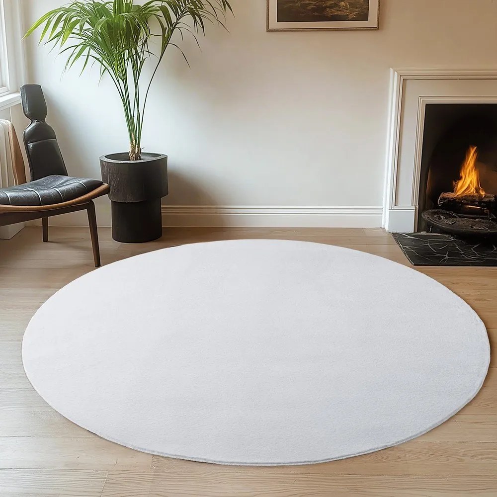 Tappeto rotondo bianco ø 120 cm Joy 1400 – Ayyildiz Carpets