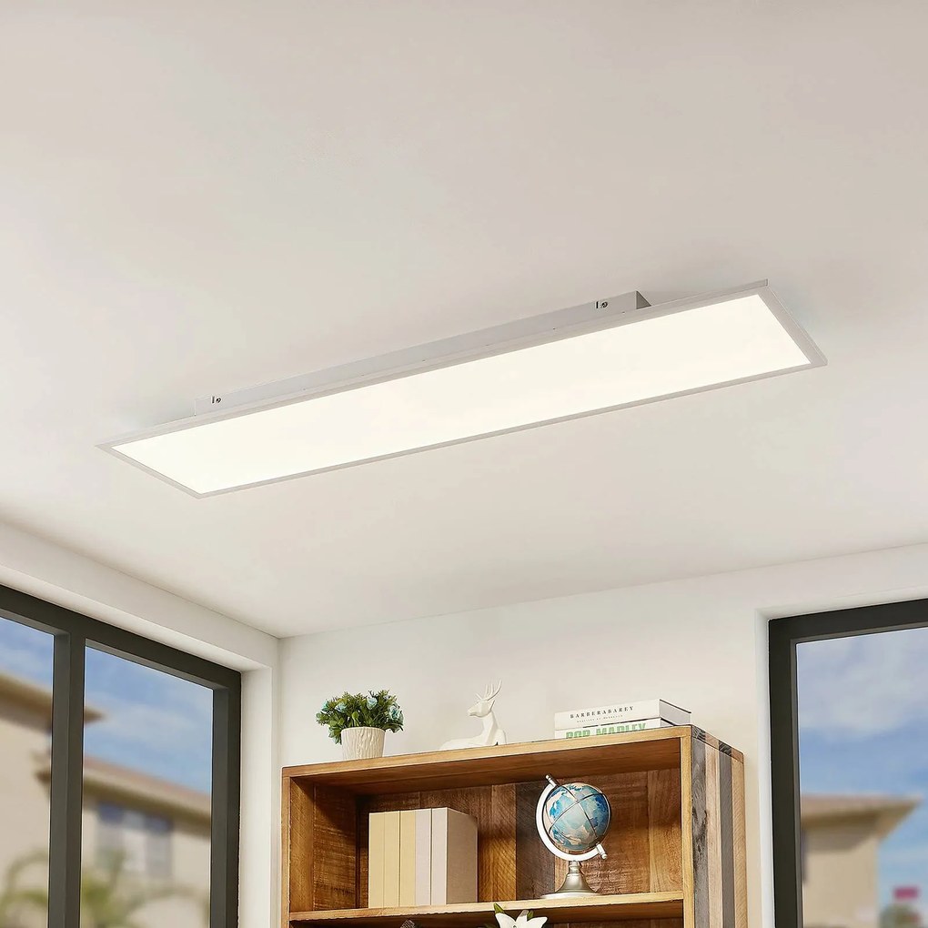 Plafoniera a LED Quais Lindby, Bianco / Opale, Cucina, Alluminio, Moderno, Plafoniera LED