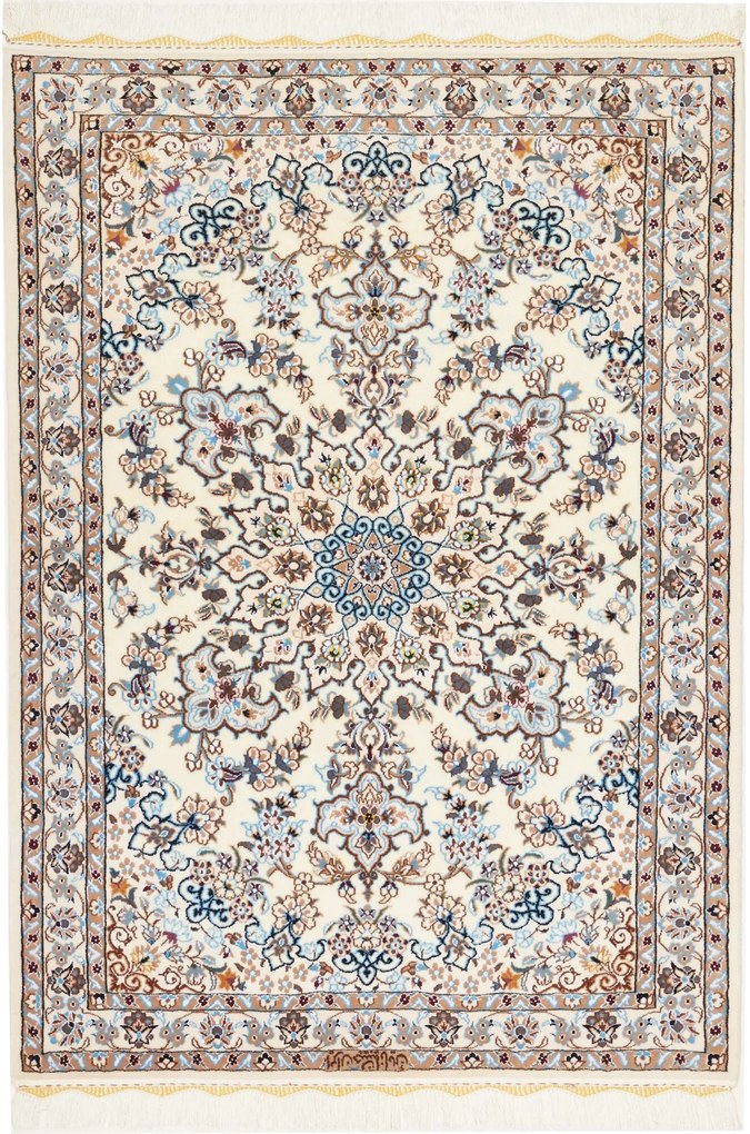 Nain Tappeto 150x100 Beige (Iran) Annodato A Mano