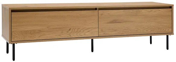 Mobile TV finitura legno chiaro rovere 2 cassetti L160 cm ARAGON