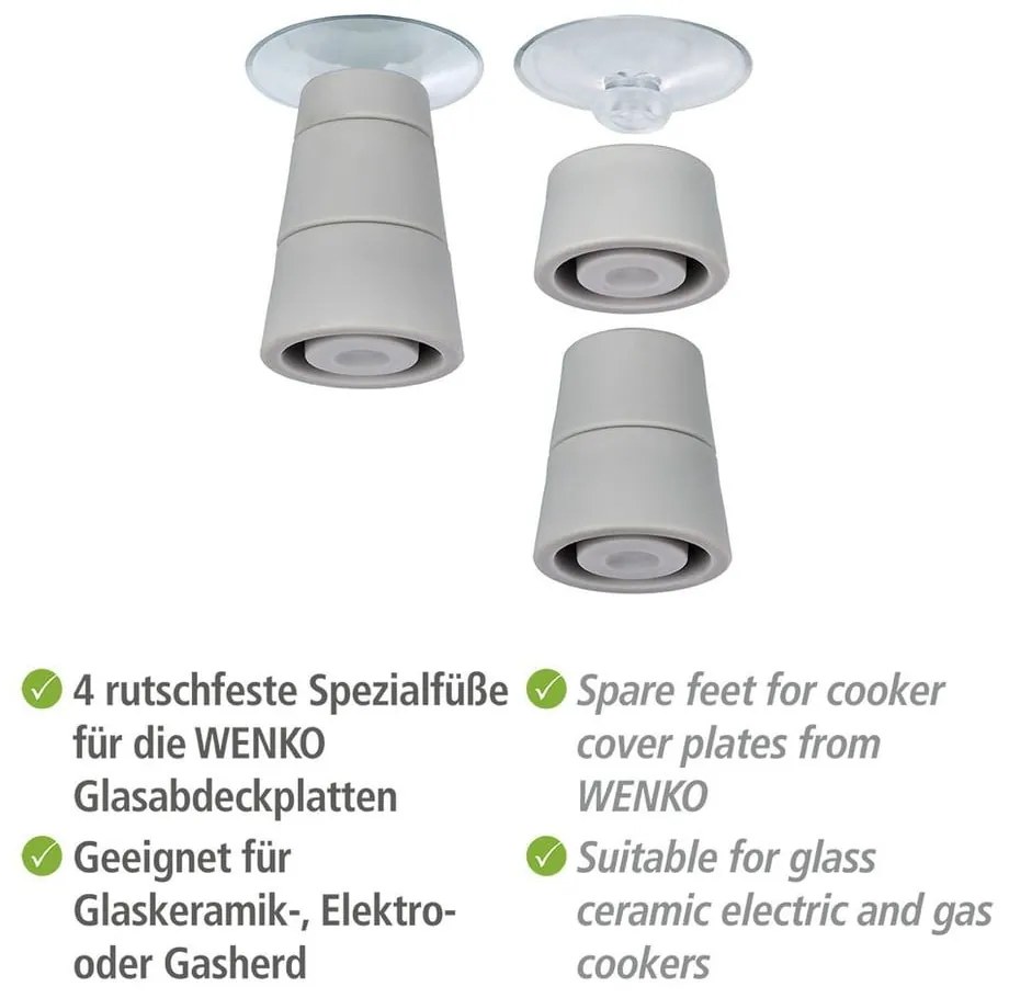 Set di 4 piedini per il coperchio universale in vetro della stufa - Wenko