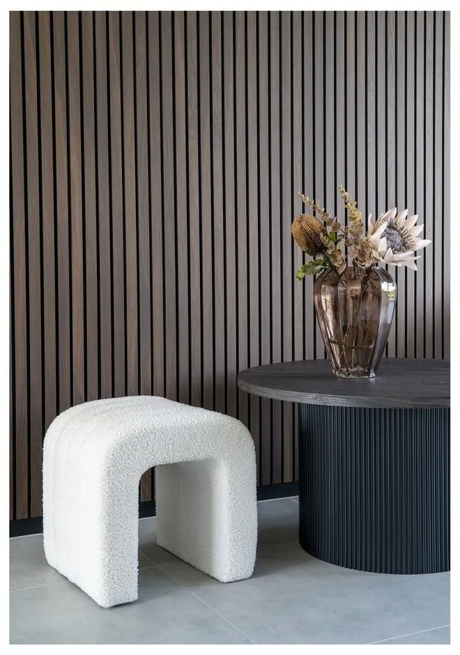 Sgabello bianco in tessuto bouclé Colma - House Nordic