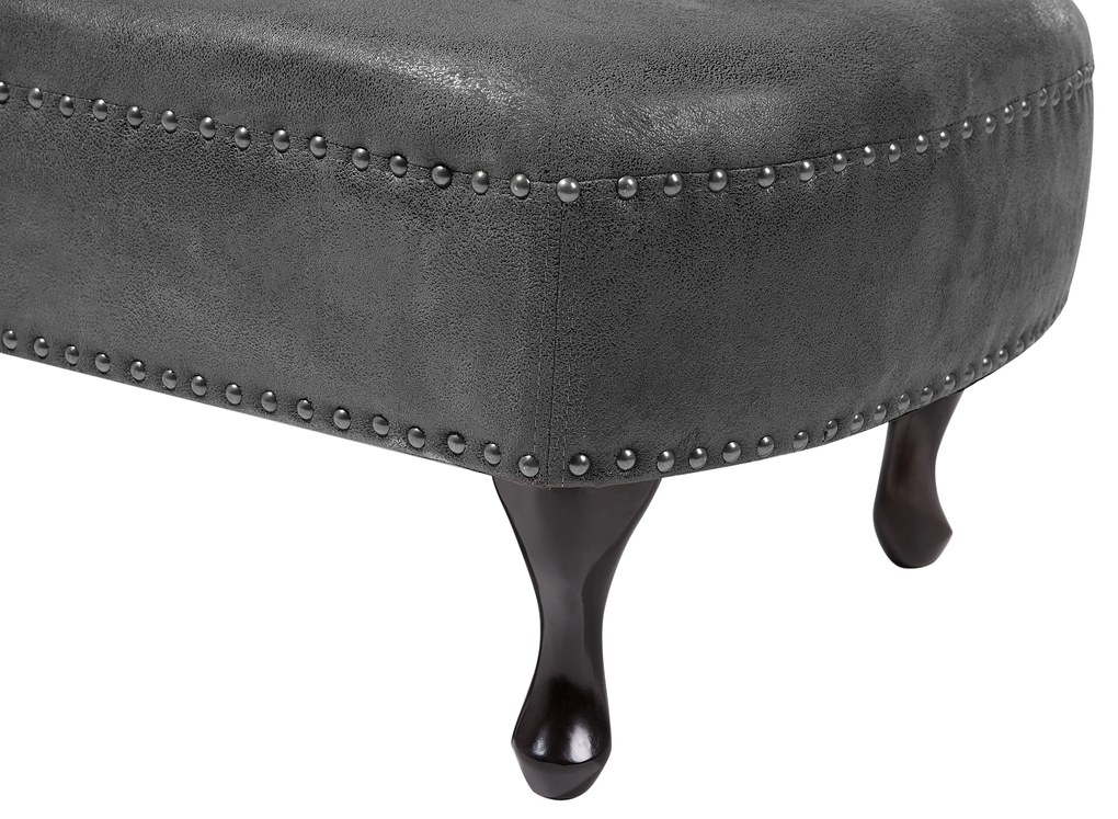 Chaise longue vintage sinistra in pelle sintetica grigia NIMES Beliani