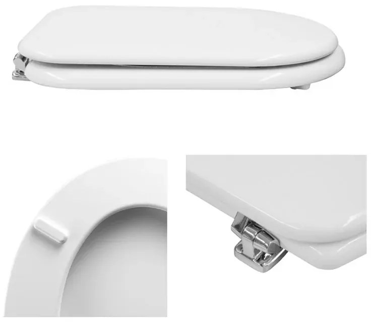 Copriwater Cesame Sintesi dedicato in legno rivestito bianco con cerniere