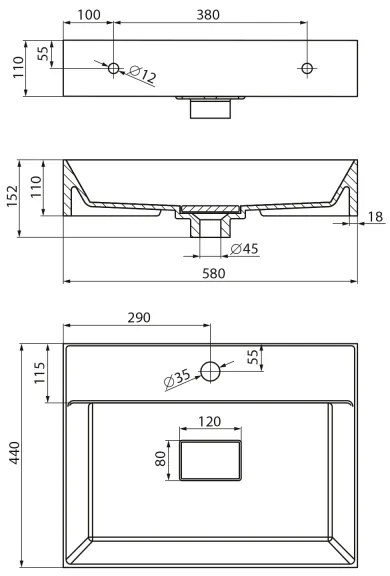 Sapho - Lavabo da appoggio GODIVA 58x44 cm marmo/bianco
