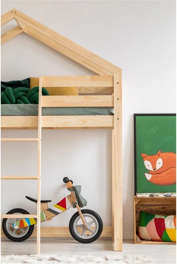 Domečková palanda z borovicového dřeva Adeko Mila DMPA, 80 x 160 cm