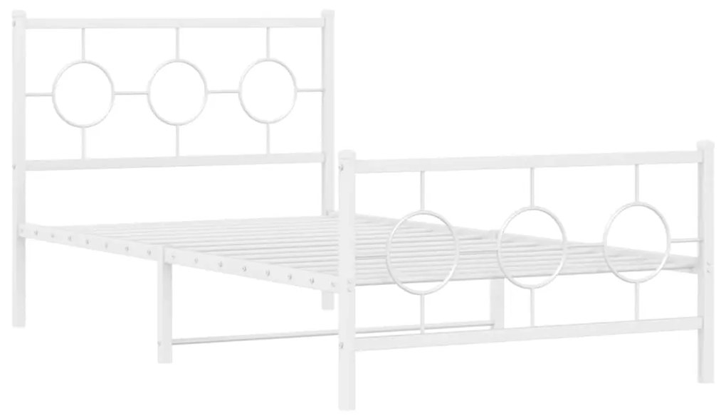 Giroletto con testiera e pediera metallo bianco 100x200 cm