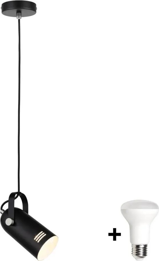 Paulmann 79766 - LED 1xE27/8W Lampada a sospensione su cavo LAVEA 230V nero