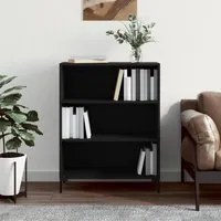 Libreria Nera 69,5x32,5x90 cm in Legno Multistratocod mxl 79042