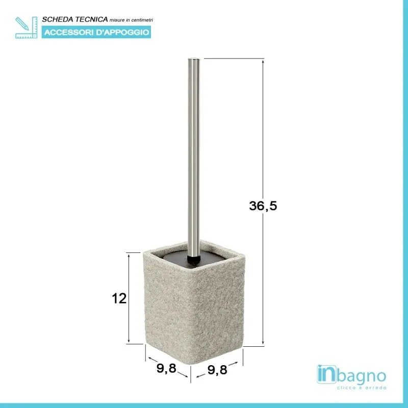 Scopino bagno da appoggio beige in resina effetto pietra