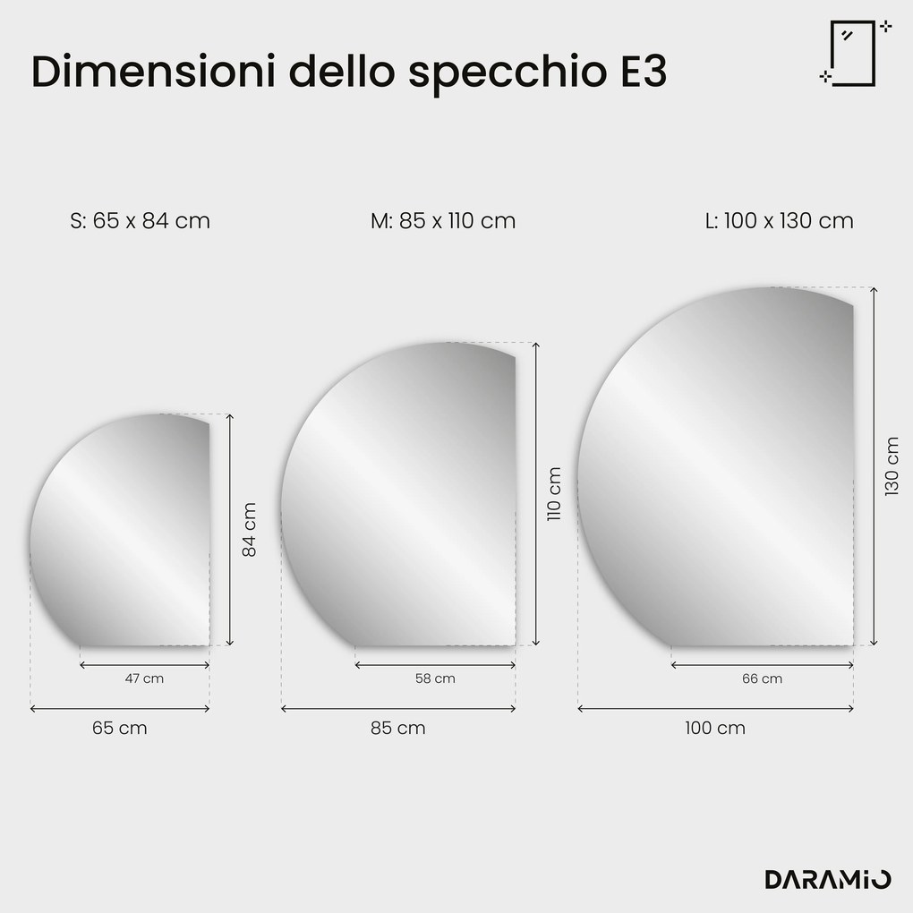 Specchio rotondo con luce LED E3
