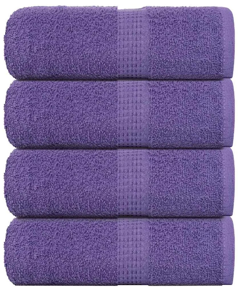 Asciugamani Ospiti 4 Pz Viola 30x50 Cm 360 G/m² 100% Cotone /
