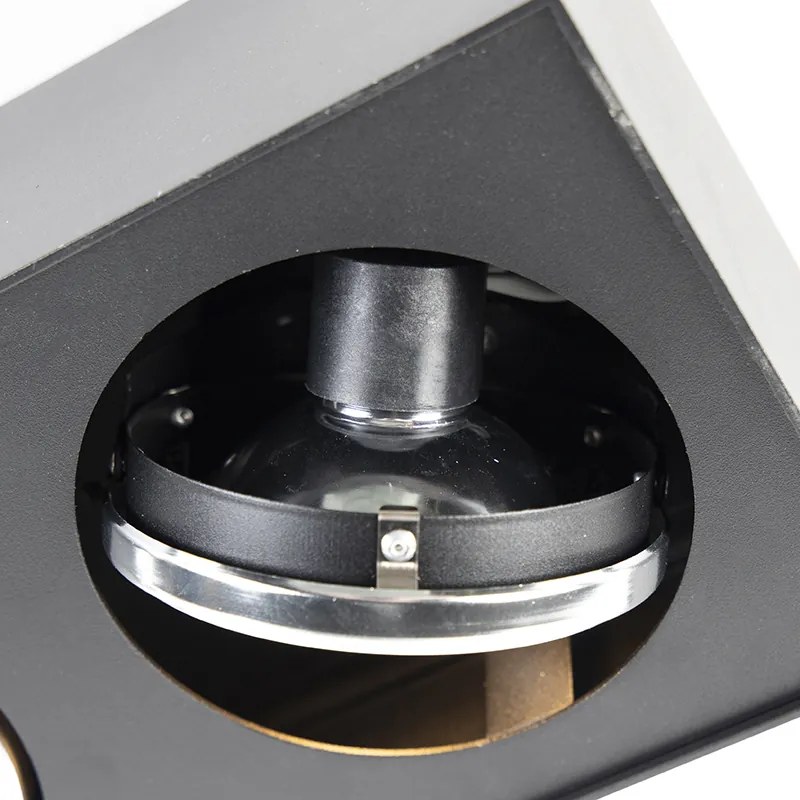 Faretto quadrato nero 2 luci - Kaya