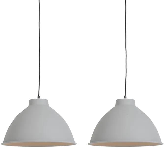 Set di 2 lampade a sospensione scandinave grigio - ANTERIO 38 Basic