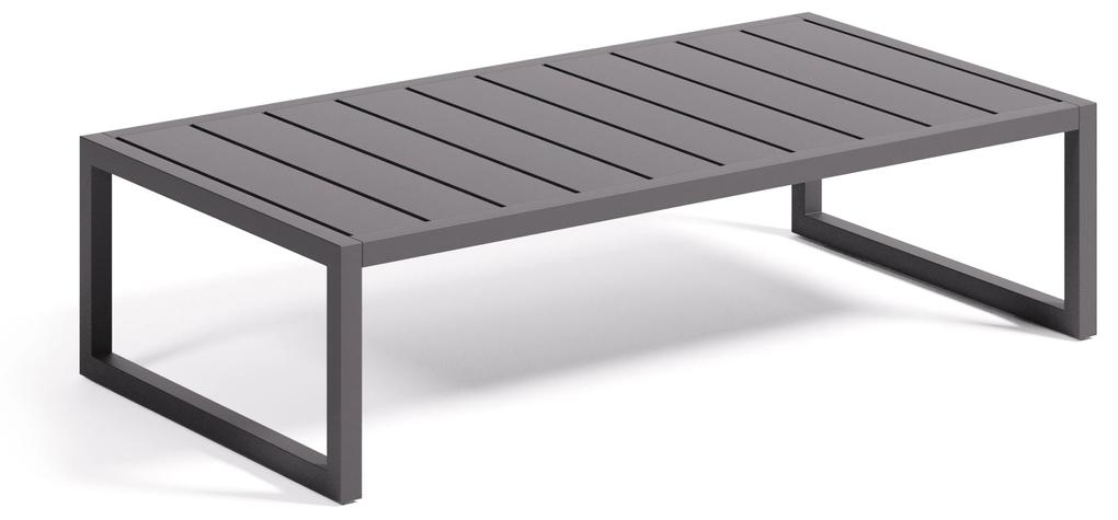 Kave Home - Tavolino 100% da esterno Comova in alluminio nero 60 x 114 cm