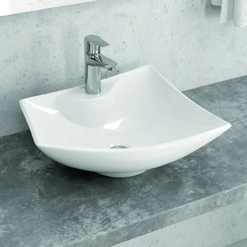 Lavabo bagno da appoggio moderno modello Litos-149 - KAMALU