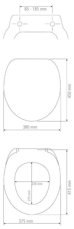 Sedile per WC con chiusura automatica 37,5 x 41,5 cm Sevilla - Wenko