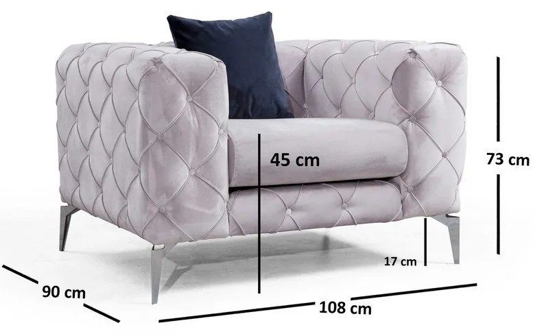 Poltrona grigio chiaro Como - Artie