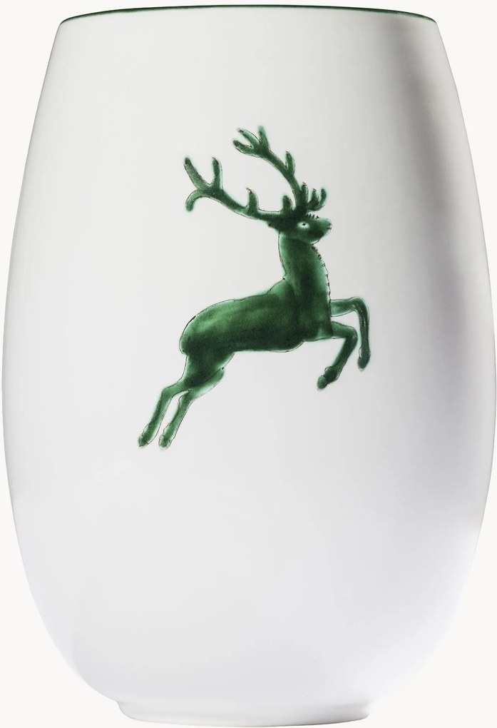 Vaso fatto a mano Grüner Hirsch, alt. 21 cm
