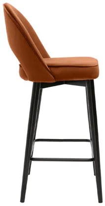 Sgabello da bar design in velluto terracotta e metallo H69 cm BELLEROSE