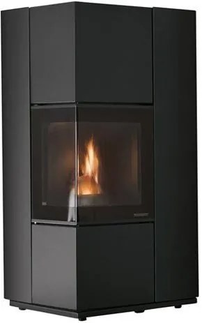 Palazzetti Eldora 9 Stufa A Pellet ecofire angolare ad aria ventilata Con Rivestimento Metallo Verniciato Nero