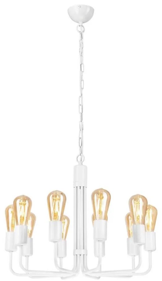 Lampadario a catena 10xE27/60W/230V bianco