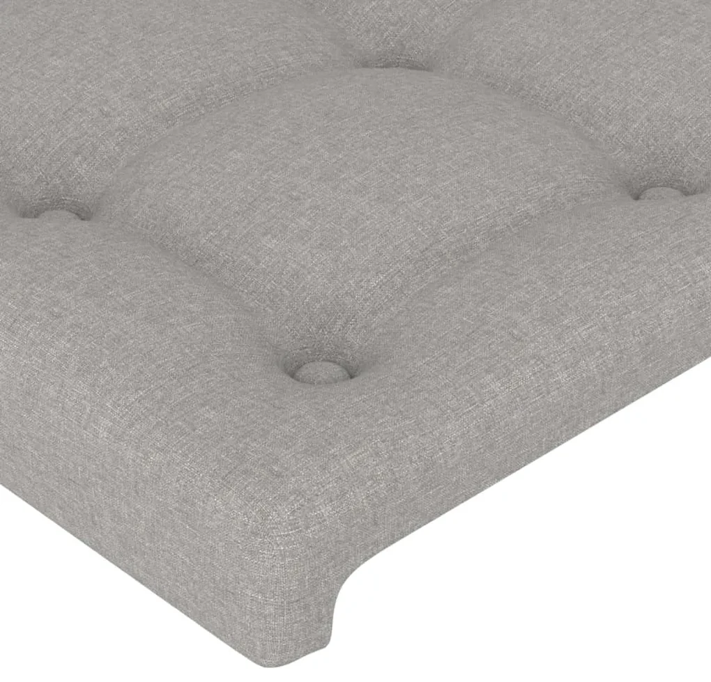 Testiera ad orecchio grigio chiaro 147x16x118/128 cm in tessuto
