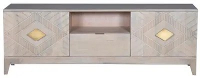 Mobile TV DKD Home Decor Beige Metallo Legno di mango 175 x 40 x 60 cm