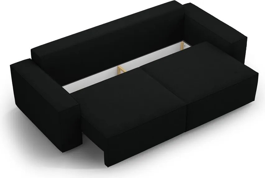 Divano letto nero in tessuto bouclé 247 cm Jodie - Micadoni Home