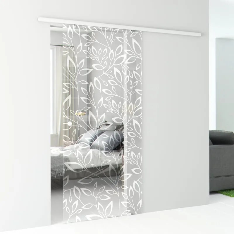 Porta scorrevole reversibile Spring in alluminio trasparente, L 96 x H 215 cm, con binario Atena