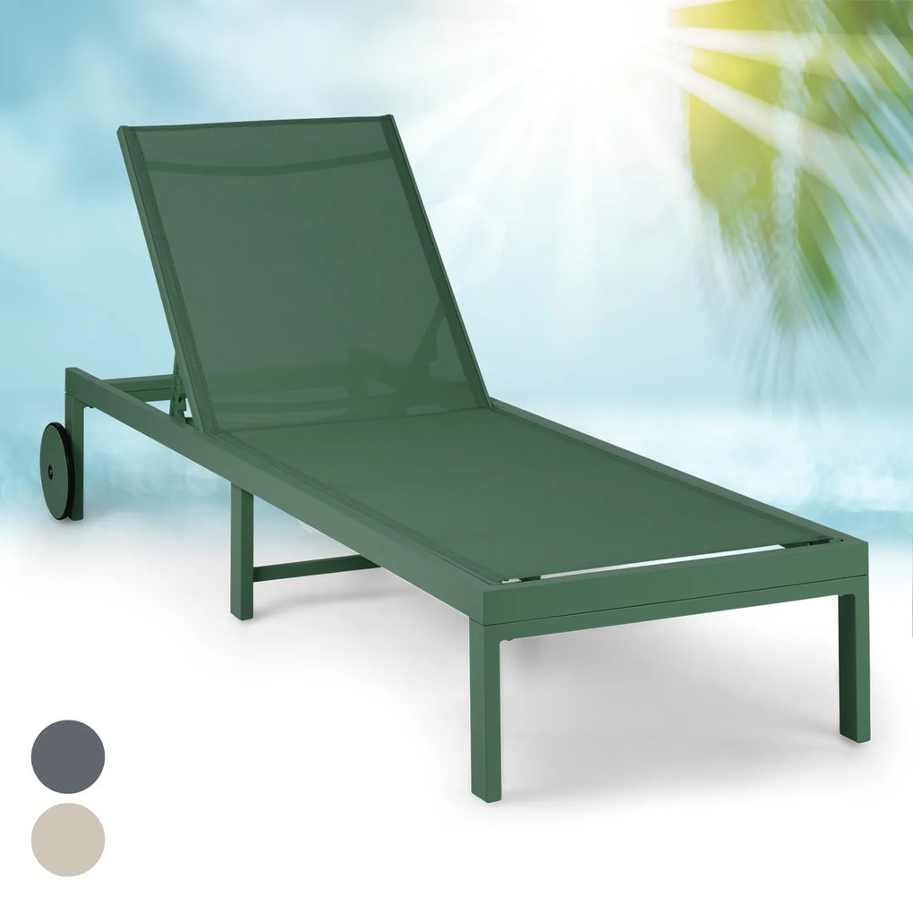 blumfeldt Lucca Lounger sedia a sdraio, poliestere, alluminio, 4 livelli