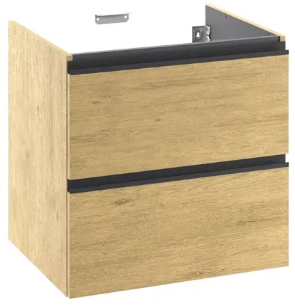 Mobile sottolavabo e lavabo Studio rovere liscio L 120 x H 58 x P 48.1 cm 4 cassetti, top incluso