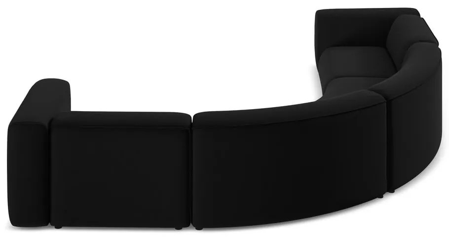 Divano angolare nero con rivestimento in velluto Ekahi – Makamii