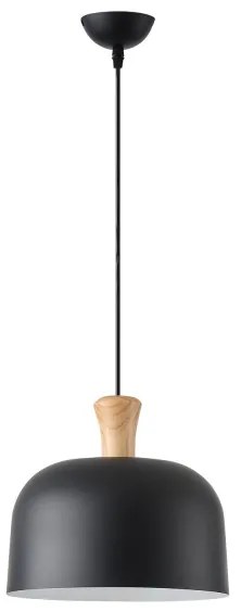 Lampadario a sospensione con filo 1xE27/15W/230V nero diametro 27 cm