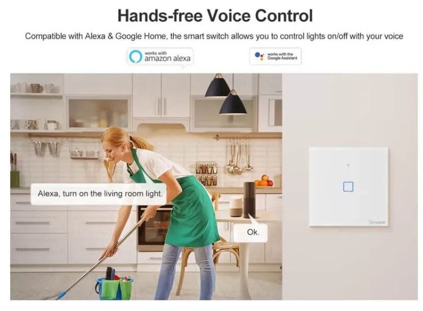 Interruttore Smart WiFi 1 tasto scatola 503 SONOFF TX Serie Colore Bianco