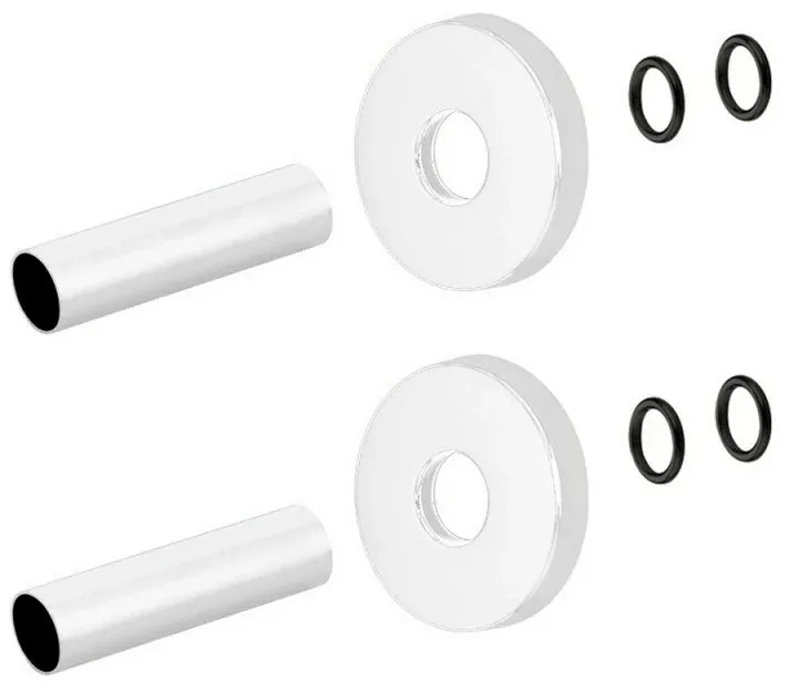 Kit copritubo per termoarredo universale in ottone con finitura bianca