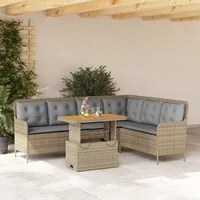 Set Divani da Giardino 2 pz con Cuscini Beige in Polyrattan 3262089