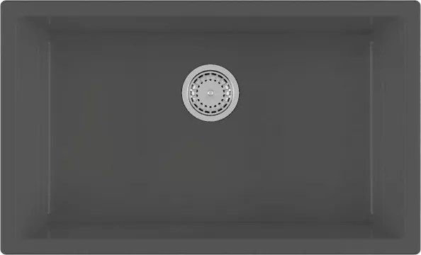 Lavello integrato 1 vasca in ceramica nero GALASSIA Ceramica L 46 x L 76 cm