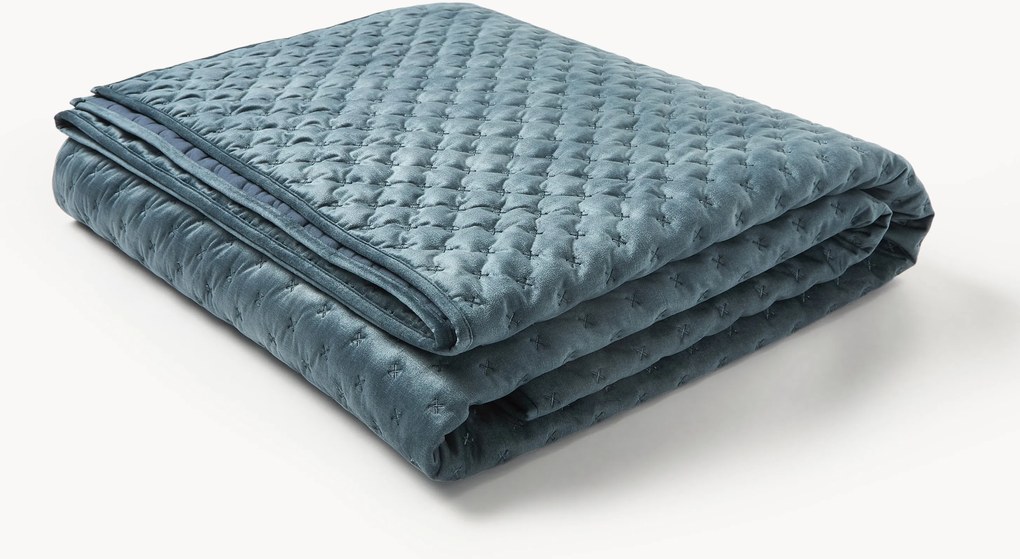 Copriletto trapuntato in velluto Riko