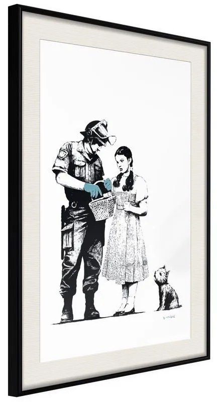 Poster  Banksy: Stop and Search  Cornice Quadri Cornice nera con pass-partout, Larghezza x Altezza Home decor 40x60