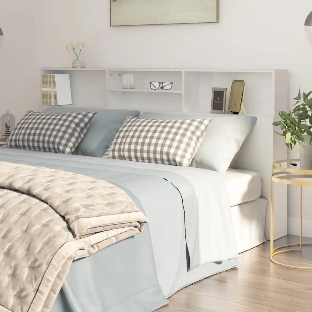 Testiera Con Contenitore Bianco 200x19x103,5 Cm /