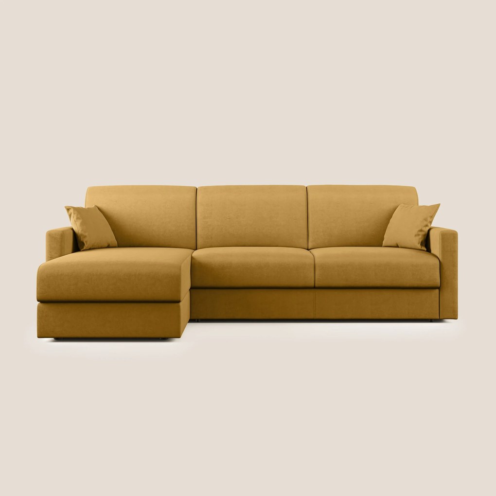 Chris Divano letto angolare con penisola in microfibra smacchiabile T11