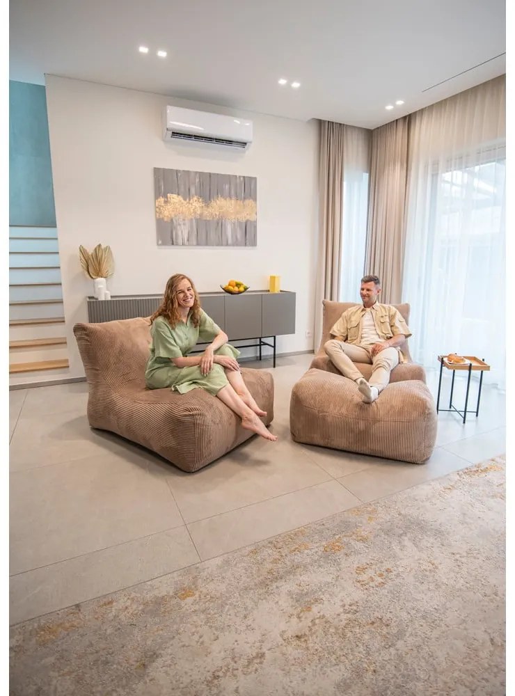 Puof a sacco verde con rivestimento in velluto a coste Lounge 100 – SLOWDOWN