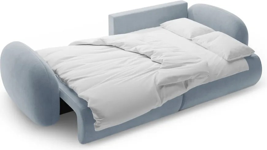 Divano angolare blu polveroso allungabile/con contenitore con rivestimento in velluto Tonale – Cosmopolitan Design